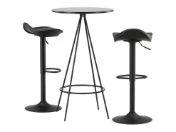 Bistro Barmeubelset Bartafel Zwart En 2 Adesto Barstoelen Zwart.-Vente-unique Hot
