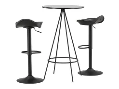 Bistro Barmeubelset Bartafel Zwart En 2 Adesto Barstoelen Zwart.-Vente-unique Hot