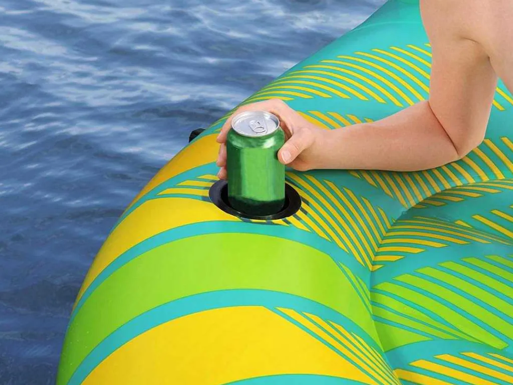 Blauw En Geel Opblaaseiland Met Afneembaar Zonnescherm - 291 X 265 Cm - Sunari Van-Bestway Online