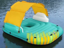 Blauw En Geel Opblaaseiland Met Afneembaar Zonnescherm - 291 X 265 Cm - Sunari Van-Bestway Online
