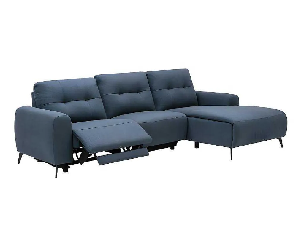 Blauwe Stoffen Hoekbank Rechts Neruda-Vente-unique Sale