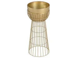 Bloembak Met Draadstructuur Van Metaal - D30 X H71 Cm - Goudkleurig - Cemoro-OZAIA Clearance