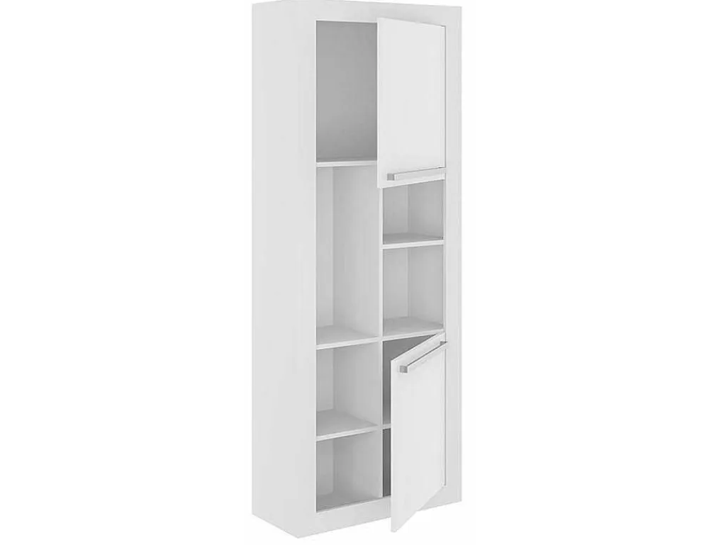 Boekenkast Evan - 2 Kasten En 3 Nissen - Wit-Vente-unique Sale