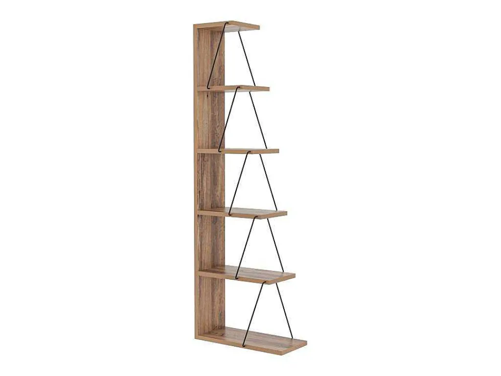 Boekenkast Met 5 Planken - Naturel En Zwart - Delory-Vente-unique Sale