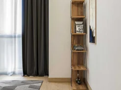 Boekenkast Met 5 Planken - Naturel En Zwart - Delory-Vente-unique Sale