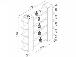 Boekenkast Met 5 Planken - Naturel En Wit - Zoryn-Vente-unique New