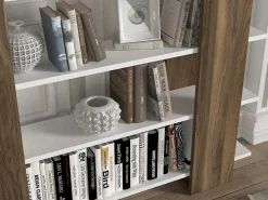 Boekenkast Met 5 Planken - Naturel En Wit - Zoryn-Vente-unique New
