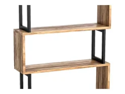 Boekenkast Met 3 Planken Van Metaal - Licht Naturel En Zwart - Roveni-Vente-unique Clearance