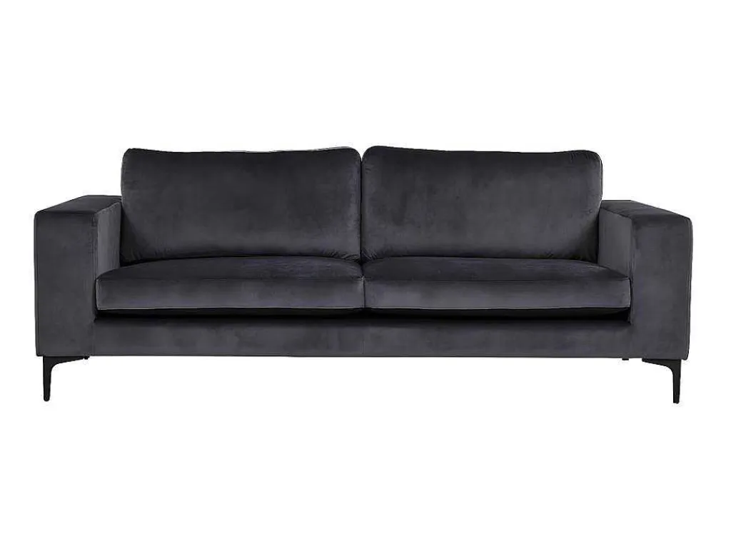 Bolero Bank 3 Persoons Velours Grijs.-Vente-unique Hot