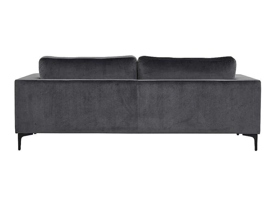 Bolero Bank 3 Persoons Velours Grijs.-Vente-unique Hot