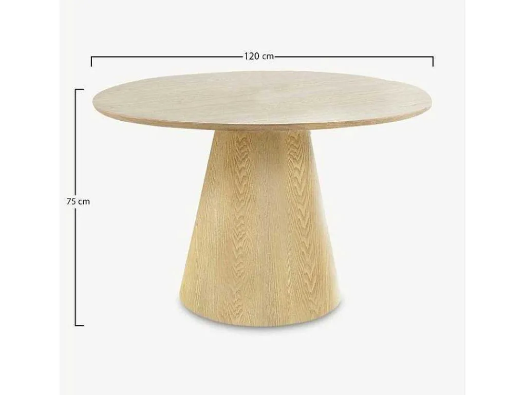 Bolton Eetkamertafel O120Cm Naturel.-House Nordic