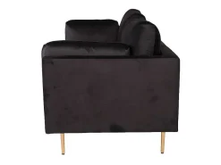 Boom Bank 3 Persoons Velours Zwart.-Vente-unique Outlet