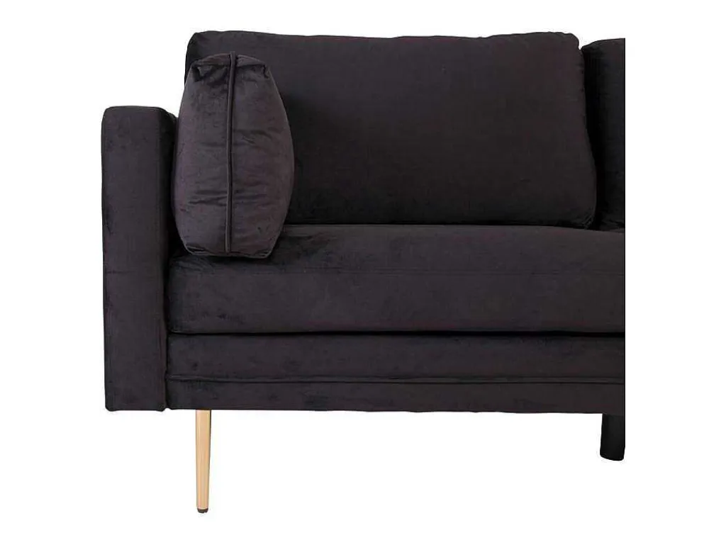 Boom Bank 3 Persoons Velours Zwart.-Vente-unique Outlet