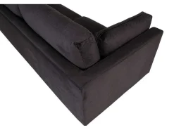 Boom Bank 3 Persoons Velours Zwart.-Vente-unique Outlet
