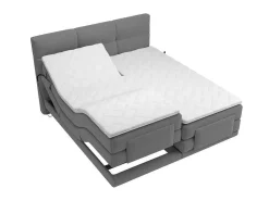 Boxspring-Hoofdbord + Elektrische Lattenbodem + Matras + Opleg - 2 X 90 X 200 Cm - Lichtgrijs - Lodi Van-Palacio Sale