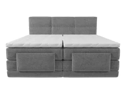 Boxspring-Hoofdbordset + Elektrische Relax-Lattenbodem + Matras + Opleg 2 X 80 X 200 Cm Lichtgrijs - Lodi Van-Palacio Sale