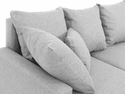 Brede Hoekslaapbank Met Lichtgrijze Stoffen Bekleding Ladazia-Vente-unique Hot