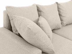 Brede Hoekslaapbank Van Beige Stof Ladazia-Vente-unique Outlet