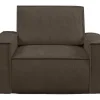 Bruine Fauteuil Van Ribfluweel Amelia-Vente-unique Hot