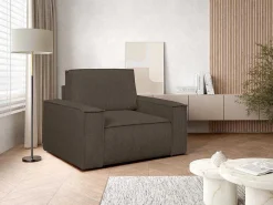 Bruine Fauteuil Van Ribfluweel Amelia-Vente-unique Hot