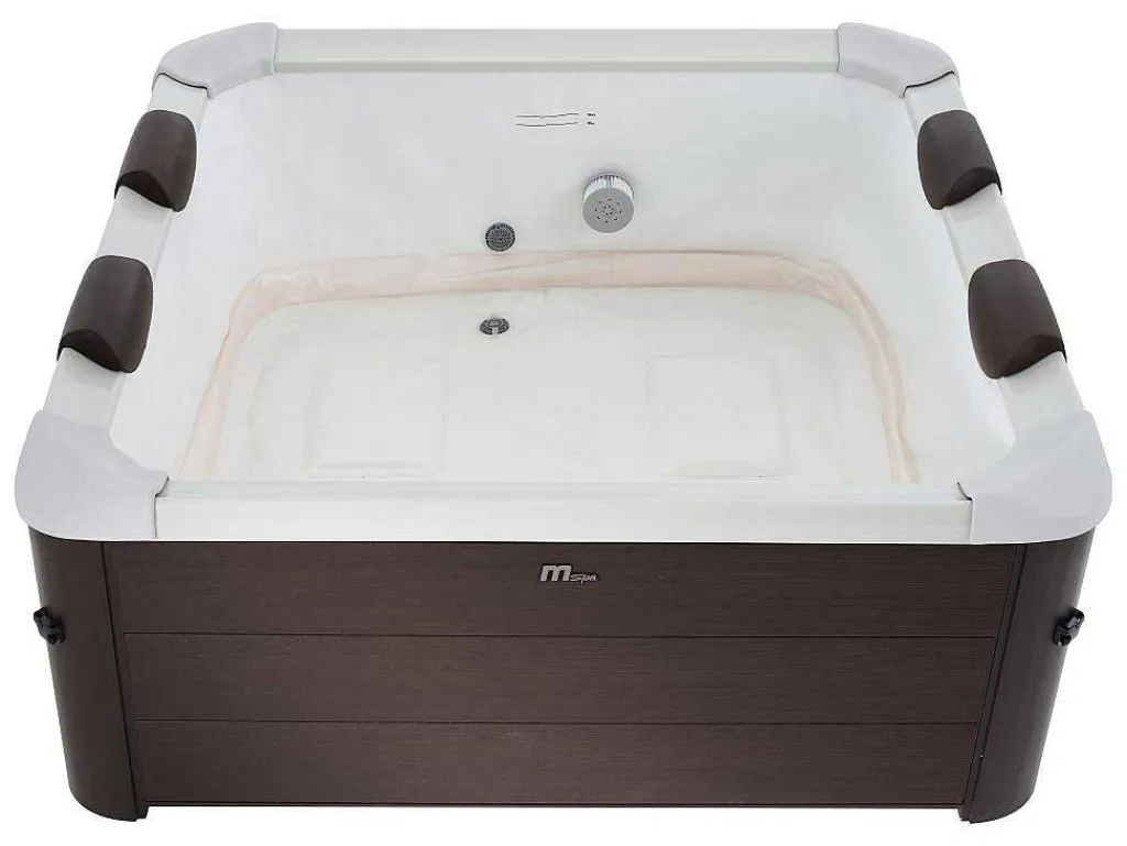 Bruine Halfharde Spa Met 6 Plaatsen Met Accessoires - 120 Stralen - L160 X B160 X H65 Cm - Makemo Van-Mspa Best