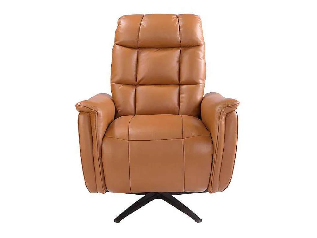 Bruine Leren Draaifauteuil 5117-Angel Cerda New