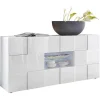 Buffetkast Calisto - Met Led-Verlichting - Twee Poorten En Twee Lades - Wit Gelakt-Vente-unique Sale