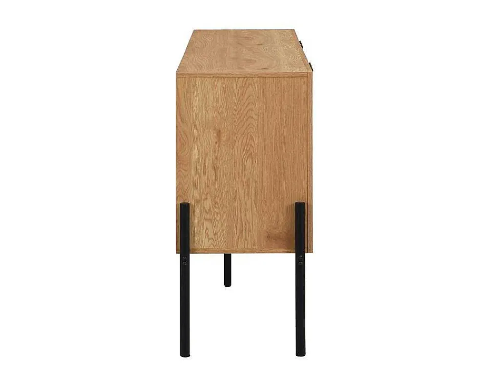 Buffetkast Met 4 Deuren - Licht Naturel En Zwart - Memphis Ii-Vente-unique Outlet