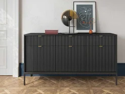 Buffetkast Met 3 Deuren En 3 Laden - Zwart - Liouba - Van-PASCAL MORABITO