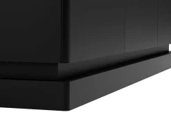 Buffetkast Met 3 Deuren En Ledverlichting Van Mdf - Zwart Met Wit Marmereffect - Devika Van-PASCAL MORABITO Sale