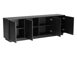 Buffetkast Met 4 Deurtjes Van Mdf - Zwart - Mezulia-Vente-unique Sale