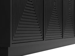 Buffetkast Met 4 Deurtjes Van Mdf - Zwart - Mezulia-Vente-unique Sale