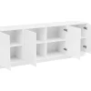 Buffetkast Met 4 Deurtjes Van Mdf - Wit - Mezulia-Vente-unique