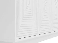 Buffetkast Met 4 Deurtjes Van Mdf - Wit - Mezulia-Vente-unique