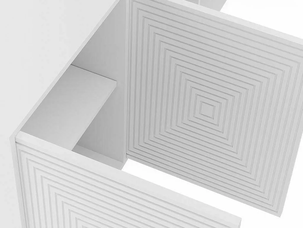 Buffetkast Met 4 Deurtjes Van Mdf - Wit - Mezulia-Vente-unique