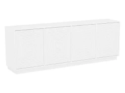 Buffetkast Met 4 Deurtjes Van Mdf - Wit - Mezulia-Vente-unique
