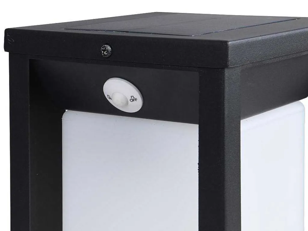 Buitenwandlamp Op Zonne-Energie Met Led - L. 15 X H. 30 Cm - Metaal - Zwart - Fozzano-SOLARGEO Outlet