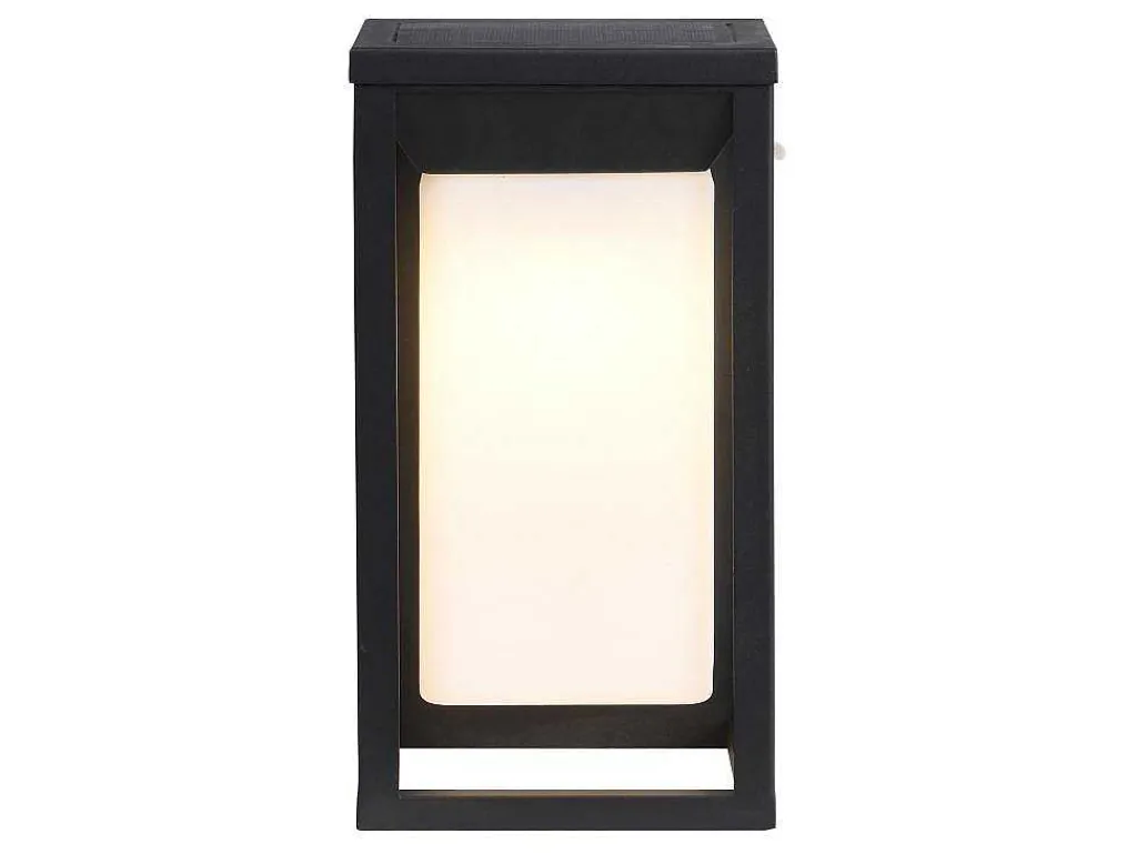 Buitenwandlamp Op Zonne-Energie Met Led - L. 15 X H. 30 Cm - Metaal - Zwart - Fozzano-SOLARGEO Outlet