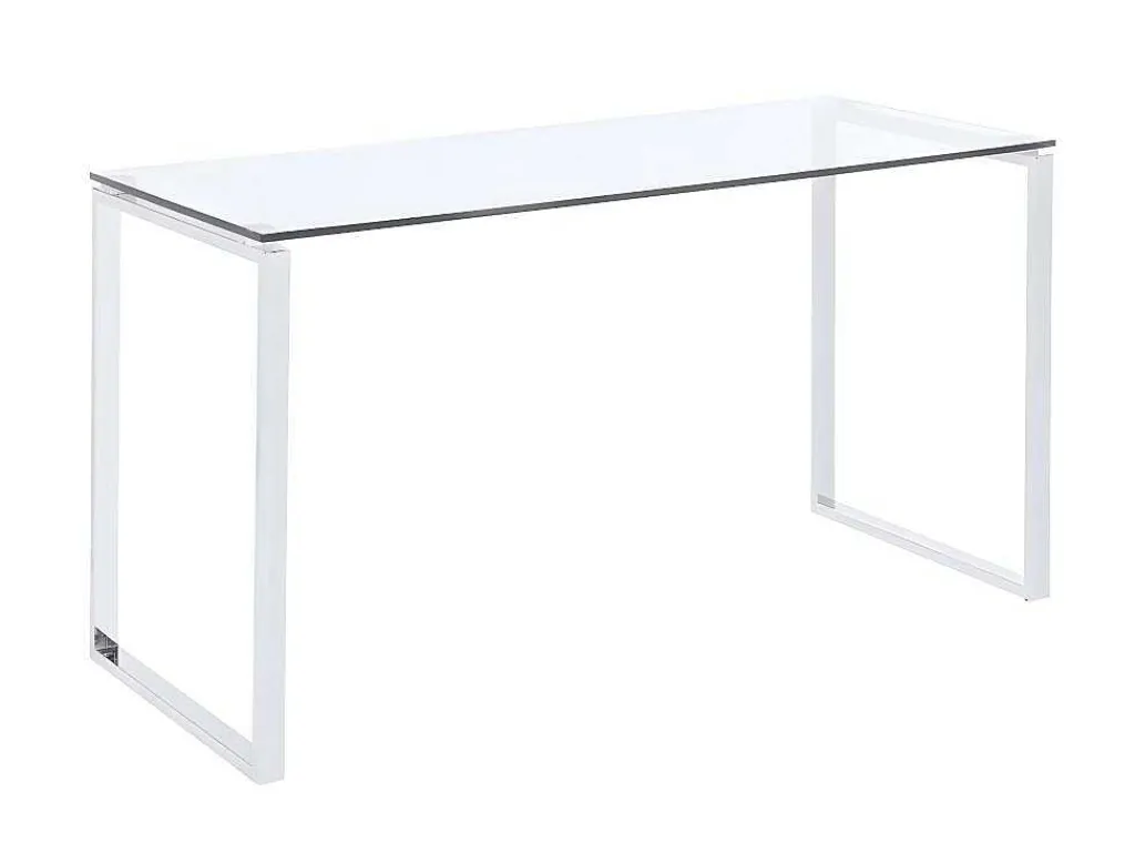 Bureau Freya - Gehard Glas En Verchroomd Metaal-Vente-unique
