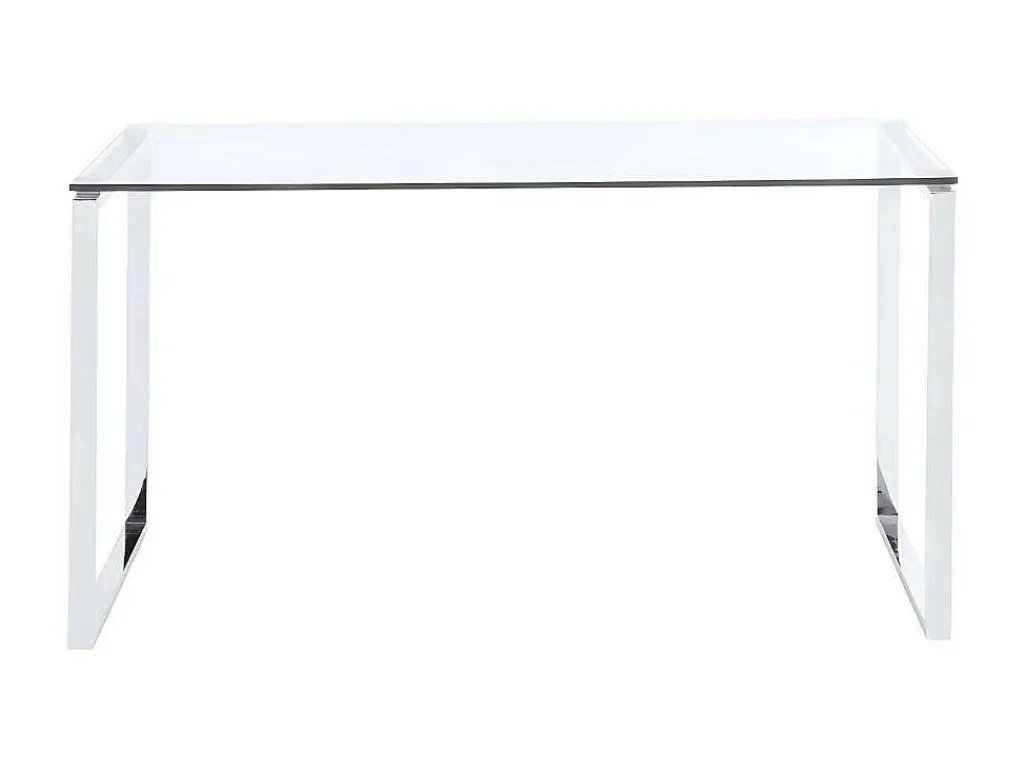 Bureau Freya - Gehard Glas En Verchroomd Metaal-Vente-unique