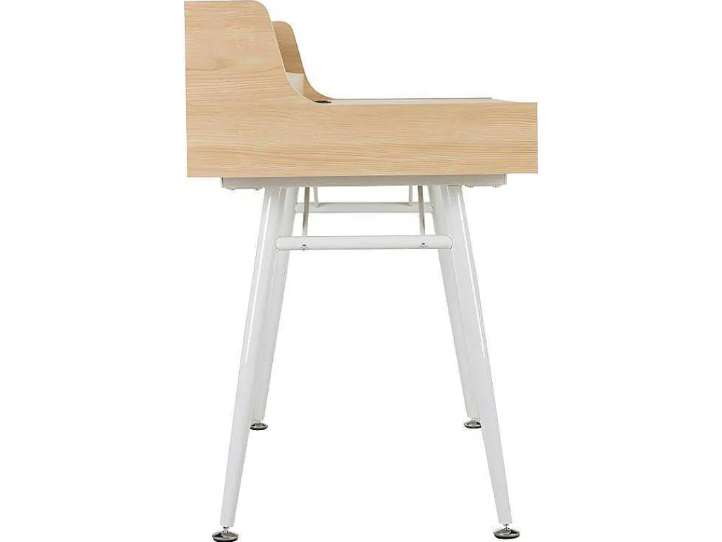 Bureau Larcos Met Opbergruimte - Eik & Wit-Vente-unique New