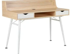 Bureau Larcos Met Opbergruimte - Eik & Wit-Vente-unique New