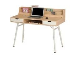Bureau Larcos Met Opbergruimte - Eik & Wit-Vente-unique New