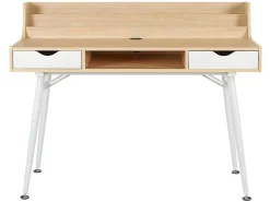 Bureau Larcos Met Opbergruimte - Eik & Wit-Vente-unique New