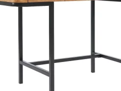 Bureau Met 3 Lades - Mdf En Metaal - Naturel En Goudkleurig - Lisela-Vente-unique Outlet