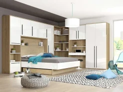 Bureau Met Opbergruimte - Kleur: Natuurlijk En Wit - Najeli-Vente-unique Outlet