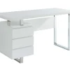 Bureau Mylan Met Opbergruimte - 3 Laden - Mdf Wit Gelakt-Vente-unique Online