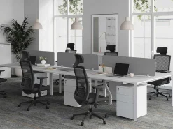Bureaubank 6 Personen - Wit - L120 Cm - Met Tussenschotten - Downtown-Workēa Discount