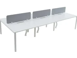Bureaubank 6 Personen - Wit - L120 Cm - Met Tussenschotten - Downtown-Workēa Discount