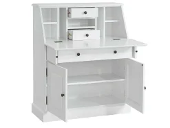 Bureaukast - Grenen En Mdf - Wit - Cleore-Vente-unique New